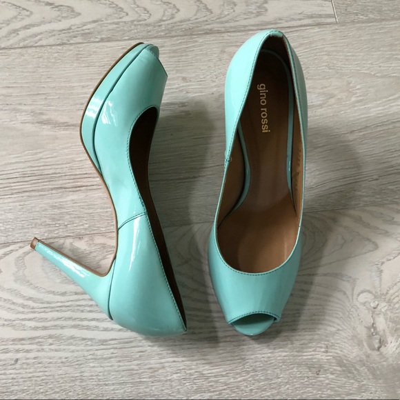 GINO ROSSI Leather Peep-toe Platform Pumps Heels - Picture 3 of 8